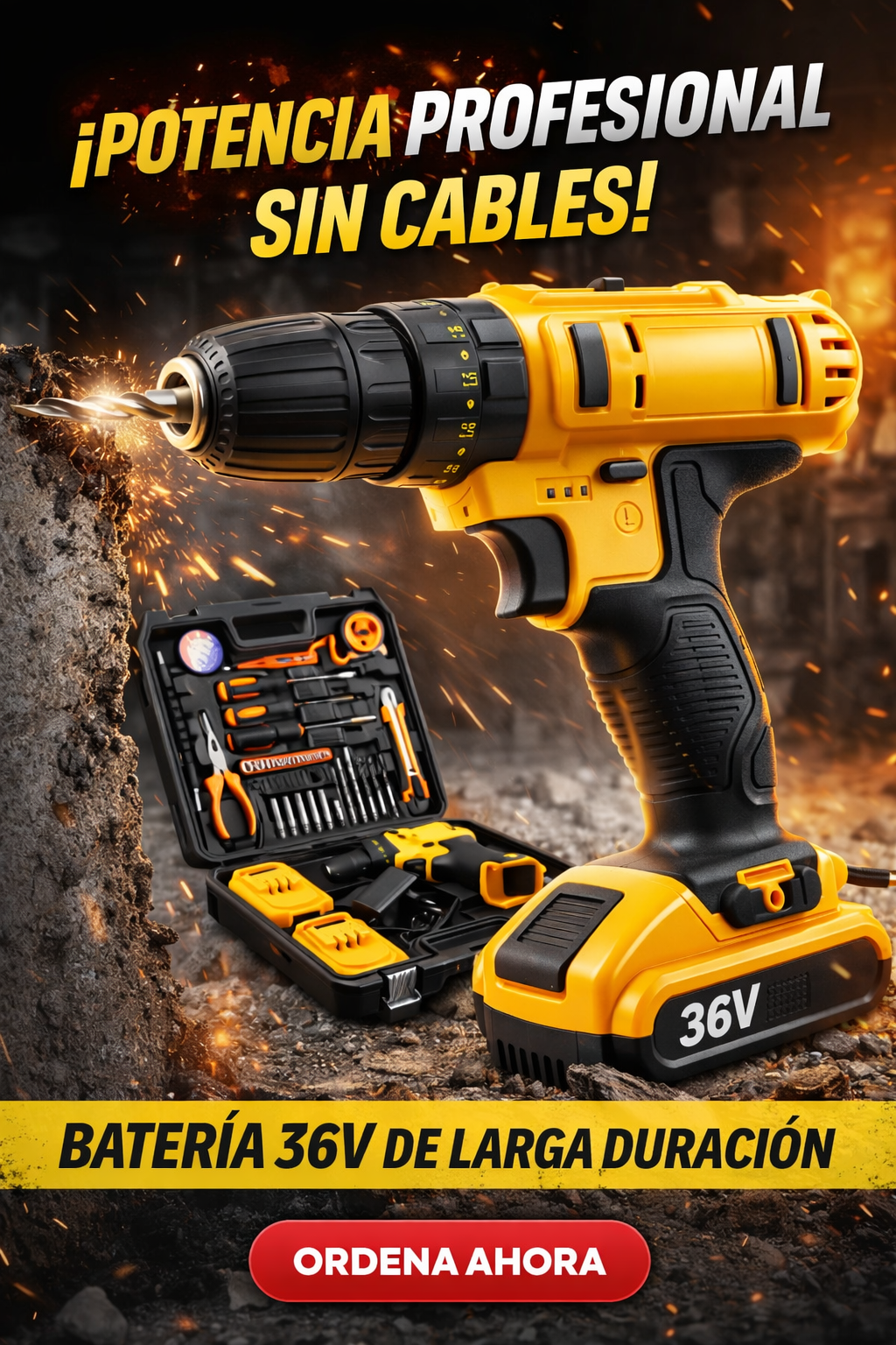 KIT DE TALADRO INALÁMBRICO MULTIFUNCIÓN CON ACCESORIOS