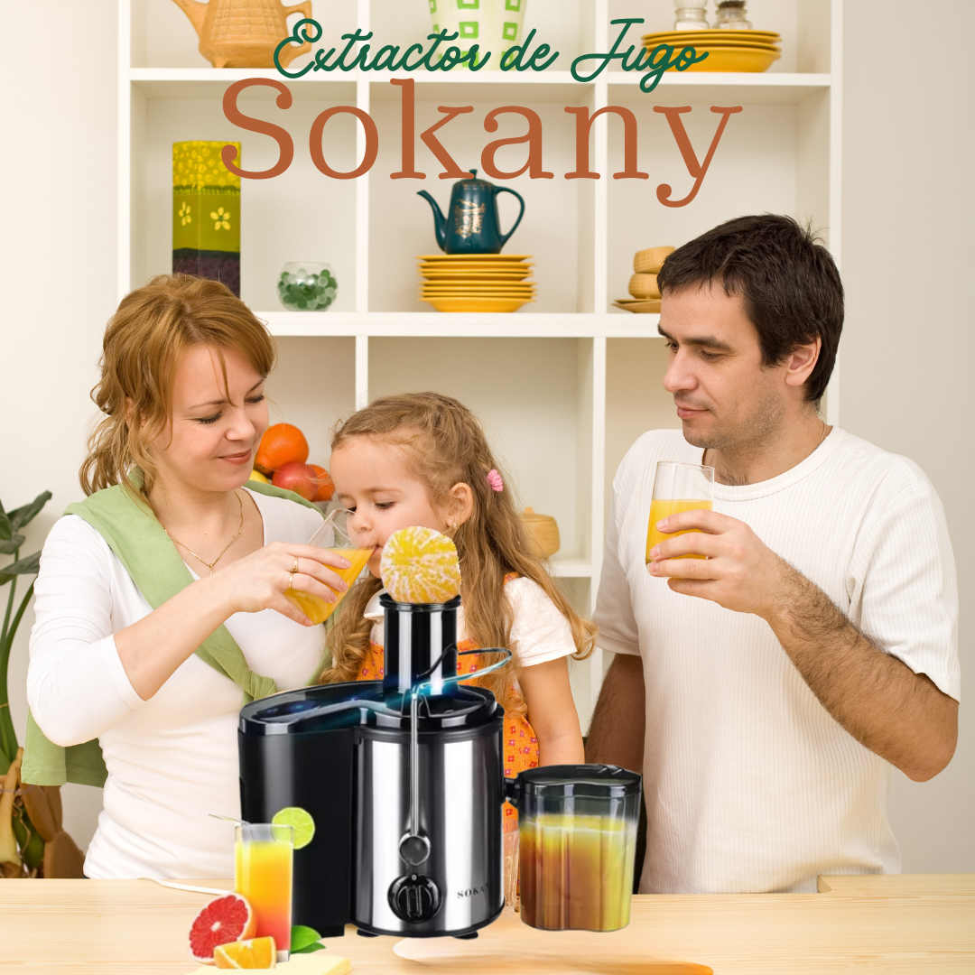 Extractor de Jugos Automático de Frutas y Verduras Sokany