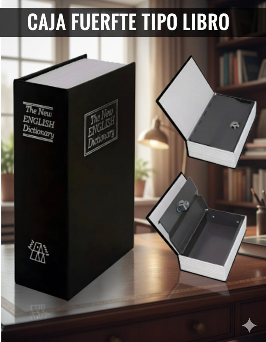 Caja Fuerte Forma Libro Con Cerradura Oculta incluye doble llave