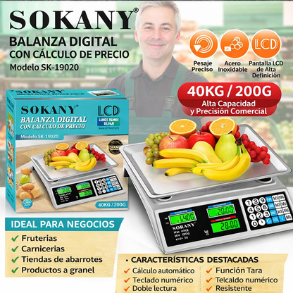 BALANZA DIGITAL COMERCIAL 40KG – PRECISIÓN PROFESIONAL PARA TU NEGOCIO