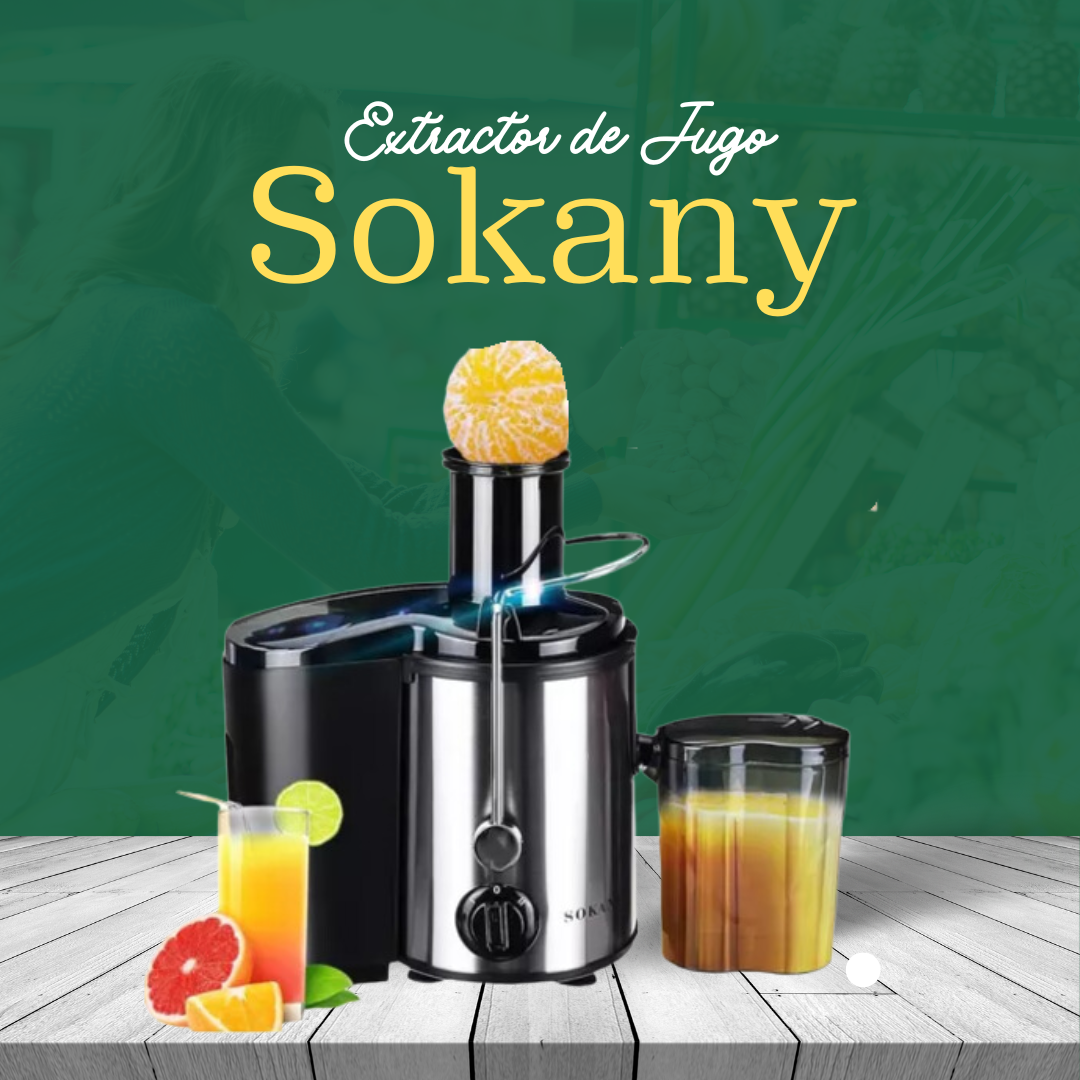 Extractor de Jugos Automático de  Frutas y Verduras Sokany