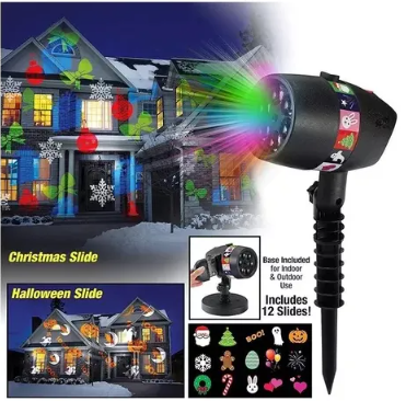 Proyector Slide Show 12 Diapositivas - Luces para Navidad, Halloween y Fiestas