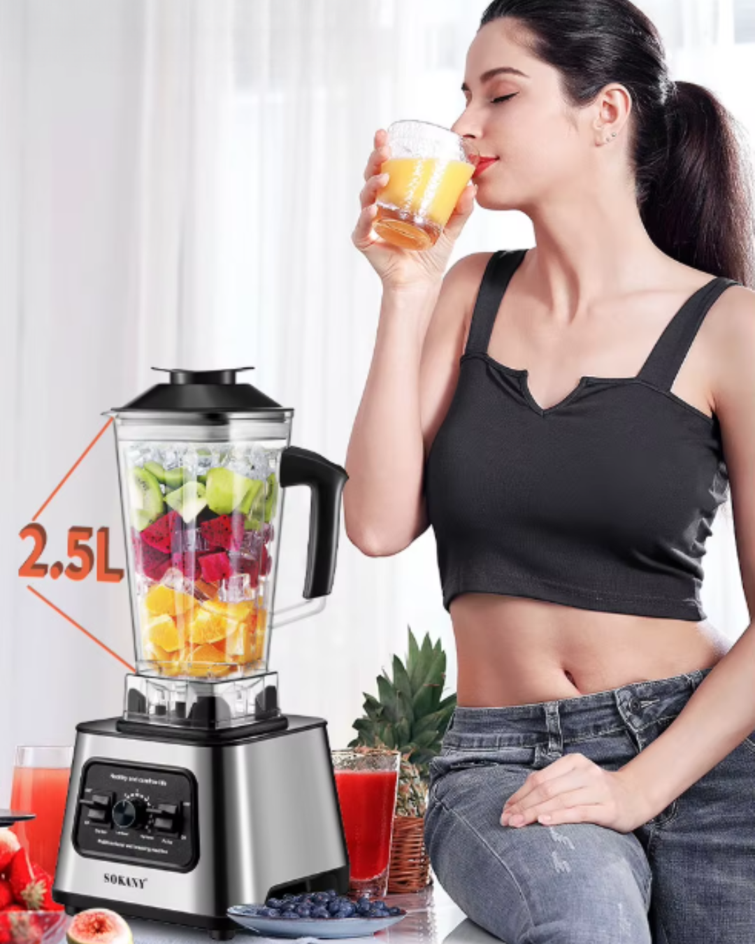 LICUADORA PROFESIONAL 2 EN 1 SOKANY