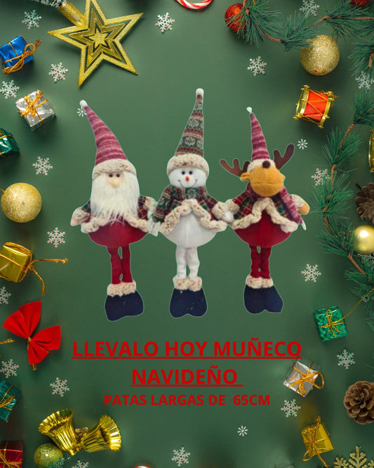 Muñeco Navideño Patas Largas 65cm