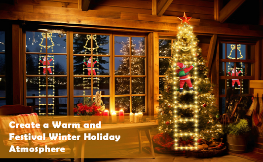 ESCALERA PAPA NOEL CON LUZ LED