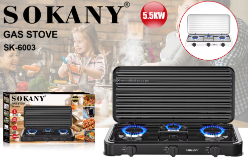 Estufa de Gas Sokany 3 Puestos