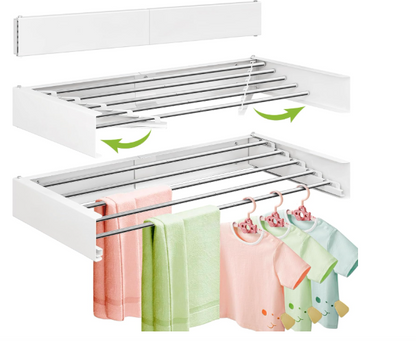 Tendedero plegable de pared retráctil para ahorrar espacio